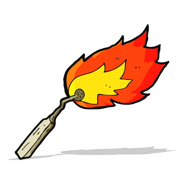 Cartoon burning match — Stock Vector