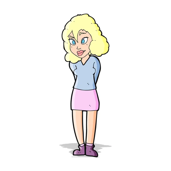 Cartoon verward vrouw — Stockvector