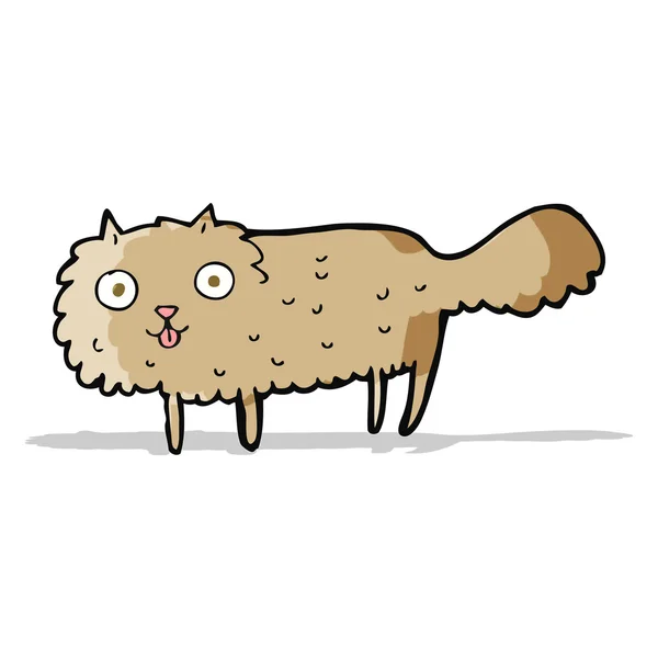 Gato peludo de dibujos animados — Vector de stock