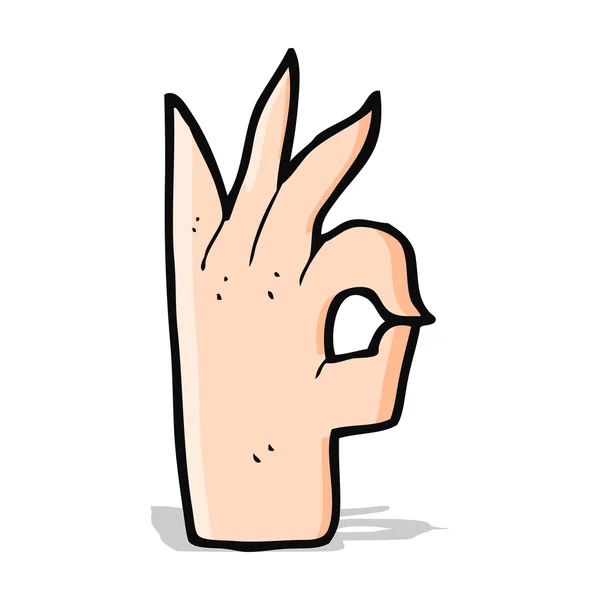 Dibujos animados gesto de la mano bien — Archivo Imágenes Vectoriales