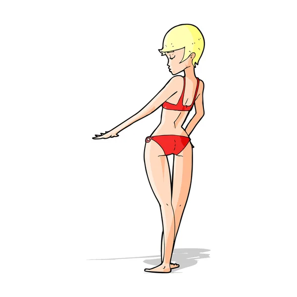 Cartoon bikini vrouw — Stockvector