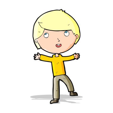 karikatür mutlu çocuk