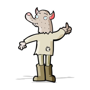 karikatür komik kurt adam