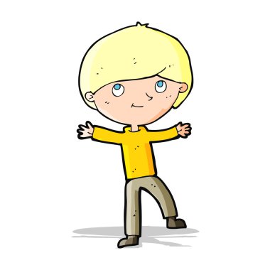 çizgi film heyecanlı çocuk