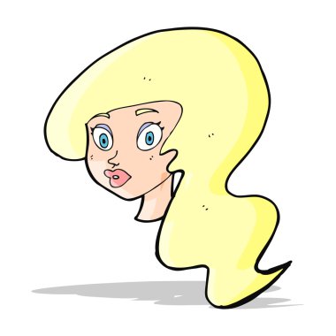 Çizgi film güzel kadın yüzü