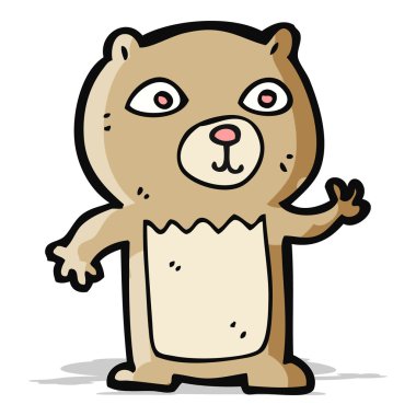 oyuncak ayı sallayarak karikatür