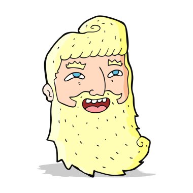 Çizgi film gülen sakallı adam