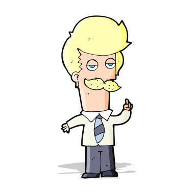 Bıyık açıklayan ile karikatür mna