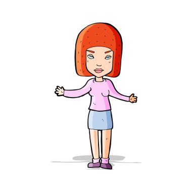 karikatür rahatsız kadın