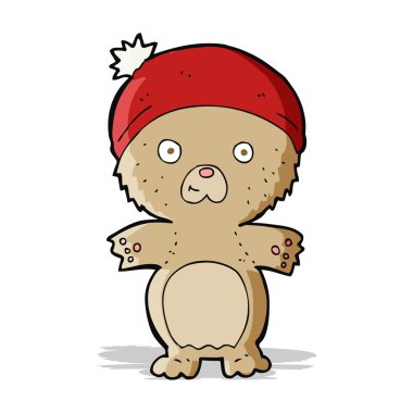 Şapkalı sevimli oyuncak ayı.