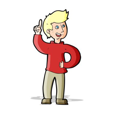 Fikri olan çizgi film adamı.