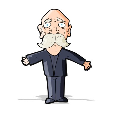 karikatür disapointed yaşlı adam