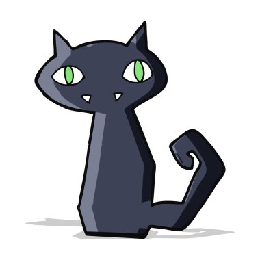 çizgi film siyah kedi