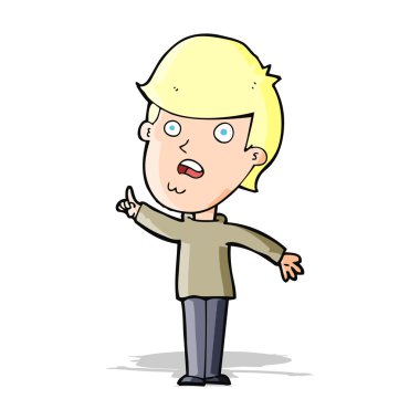 Çizgi filmci soru soruyor.