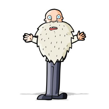 Çizgi film sakallı yaşlı adam