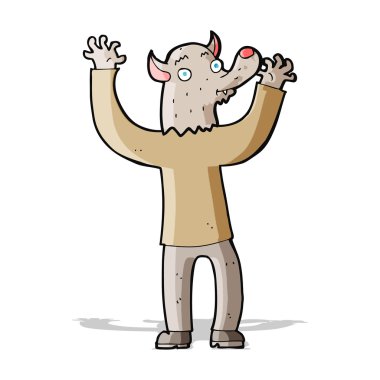 karikatür mutlu kurt adam