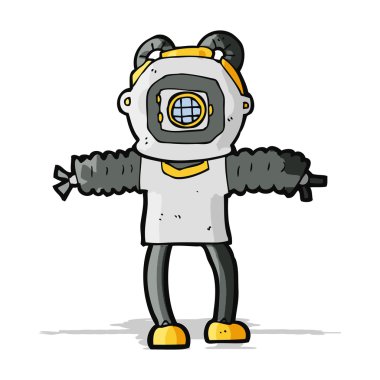 çizgi film derin deniz dalgıcı