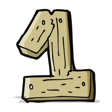 karikatür ahşap bir numara