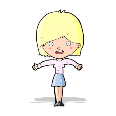 çizgi film heyecanlı kadın