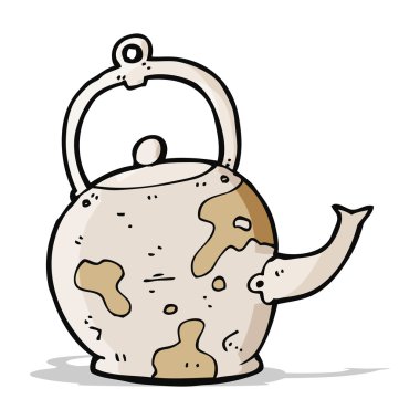 karikatür eski çaydanlık