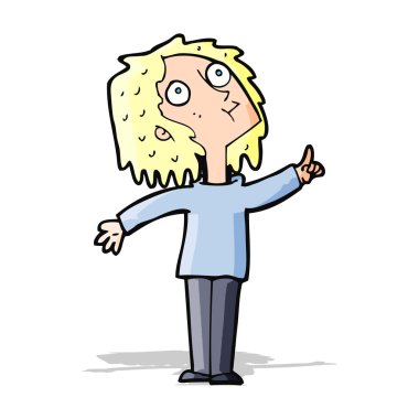 karikatür meraklı kadın