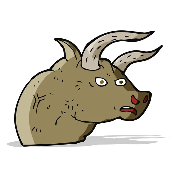 Desenho animado cabeça de touro irritado —  Vetores de Stock