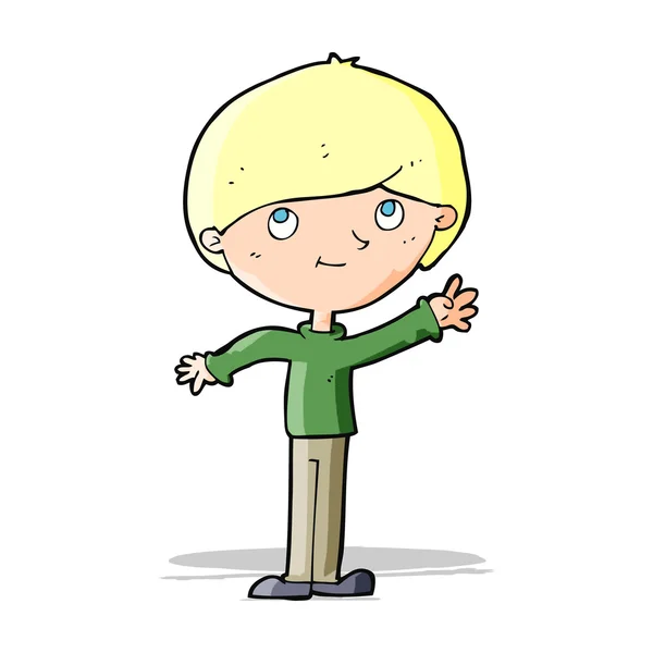 Cartoon gelukkige jongen — Stockvector