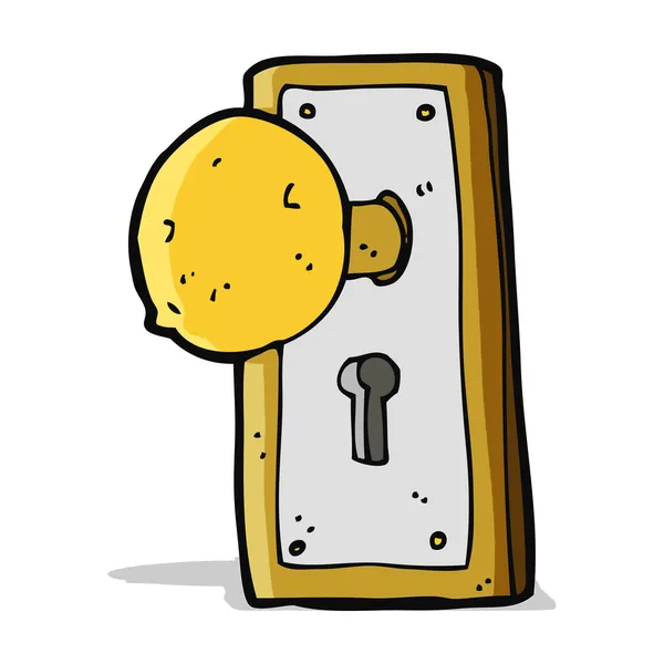 Dessin animé vieux bouton de porte — Image vectorielle