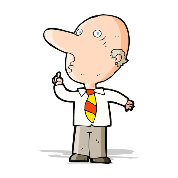 Cartoon bald man asking question — Stock Vector
