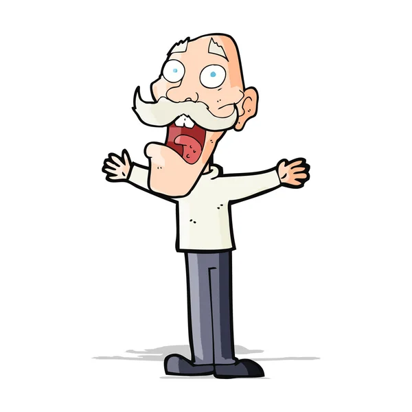 Cartoon stressed old man — Stock Vector