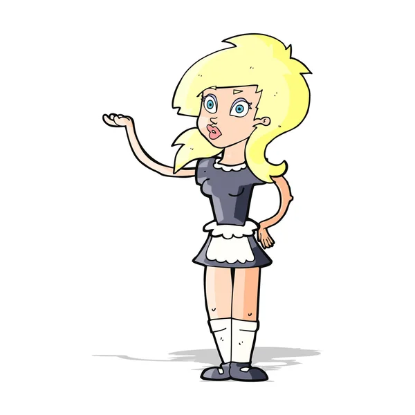 Dibujos animados camarera bonita — Vector de stock