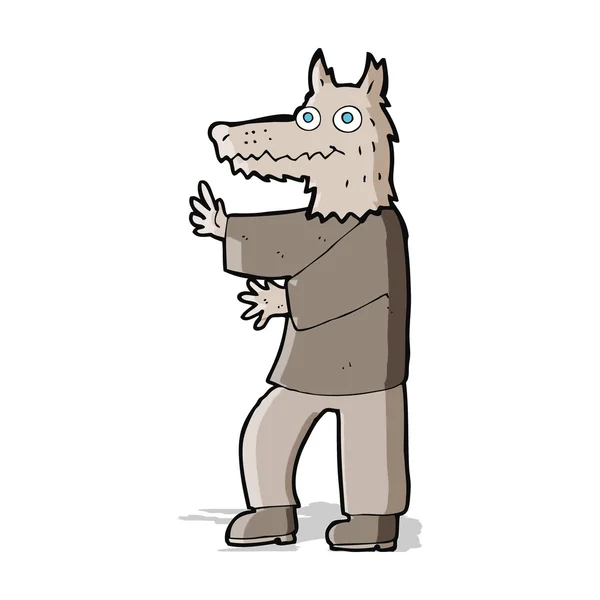 Dessin animé loup-garou drôle — Image vectorielle