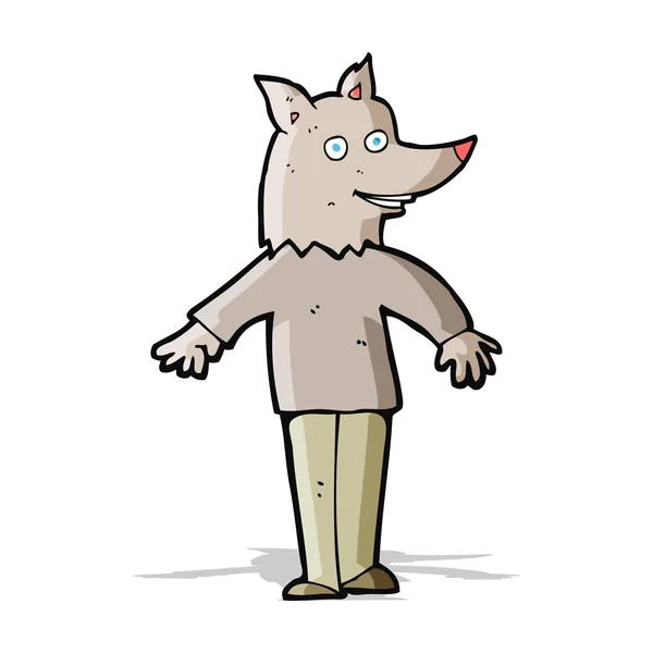 Cartoon happy werewolf — Stock Vector