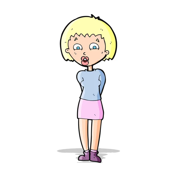 Cartoon verrast vrouw — Stockvector