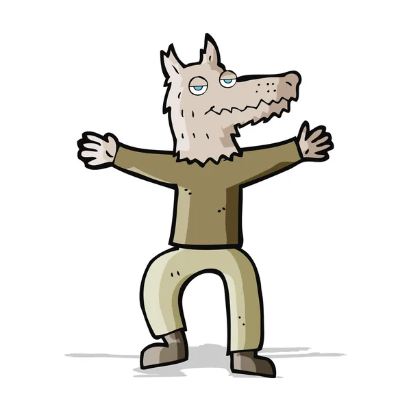Cartoon wolf man — Stock Vector