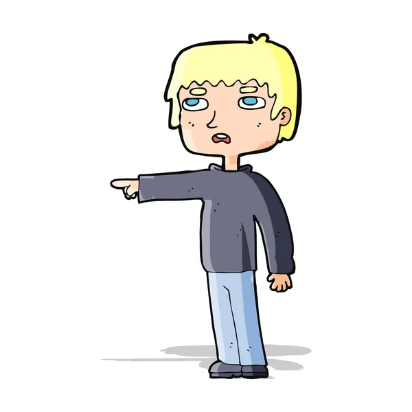 Cartoon jongen wijzen — Stockvector