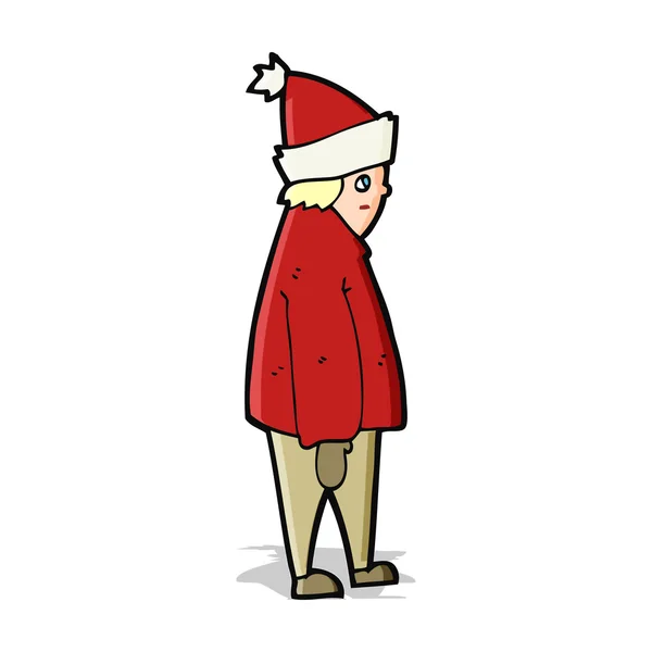 Pessoa de desenho animado em roupas de inverno —  Vetores de Stock