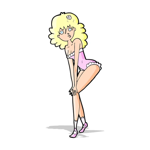 Karikatur Frau in Dessous — Stockvektor