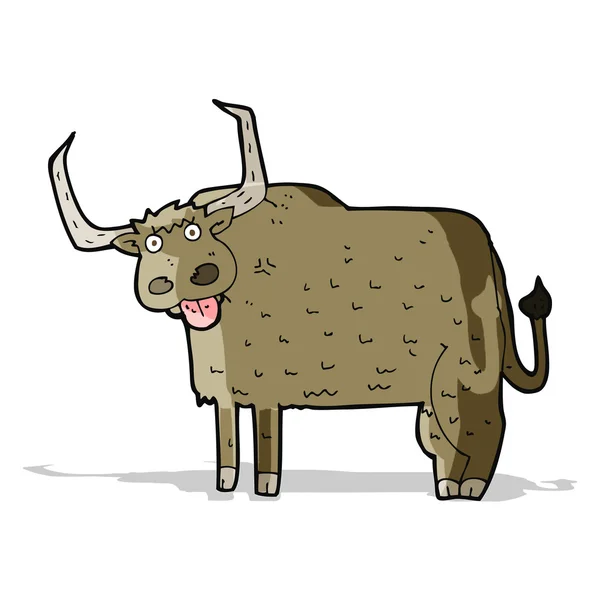 Karikatur haarige Kuh — Stockvektor