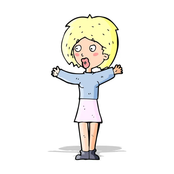 Cartoon bezorgd vrouw — Stockvector