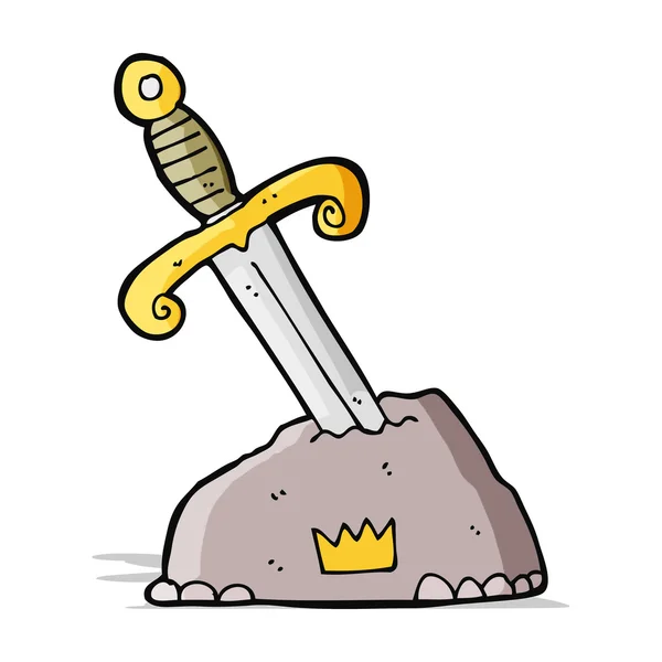 Kreskówka miecz w kamieniu — Wektor stockowy
