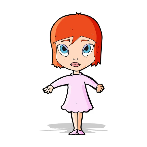 Cartoon meisje in jurk — Stockvector