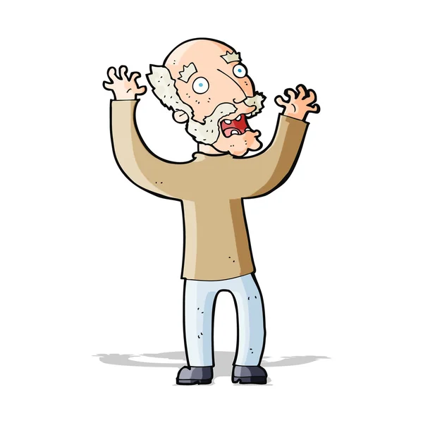 Kreslený vyděšený starý muž — Stockový vektor