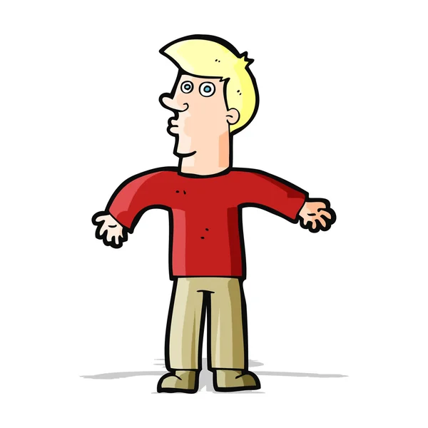 Cartoon man schouders ophalen — Stockvector