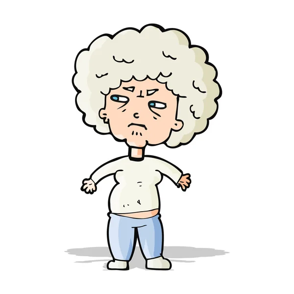 Cartoon annoyed old woman — Stock Vector