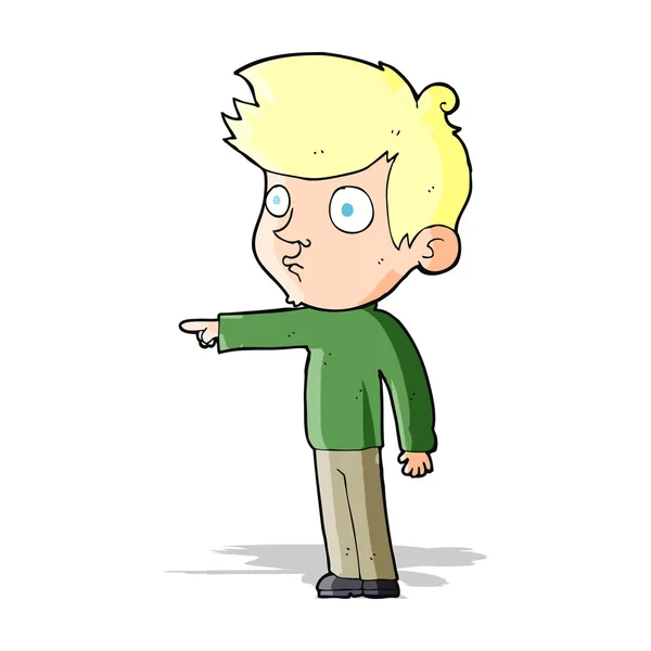 Cartoon aanwijsapparaat jongen — Stockvector