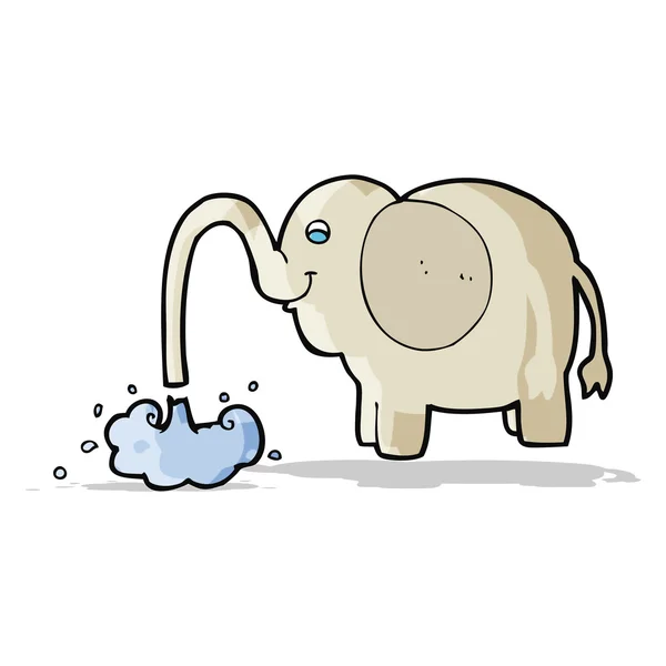 Karikatur Elefant spritzt Wasser — Stockvektor