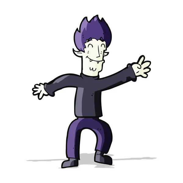 Dibujos animados hombre vampiro feliz — Vector de stock