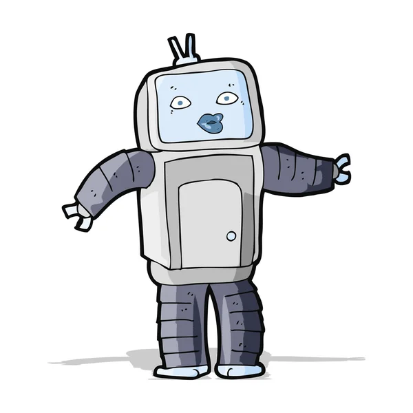 Divertente robot cartone animato — Vettoriale Stock