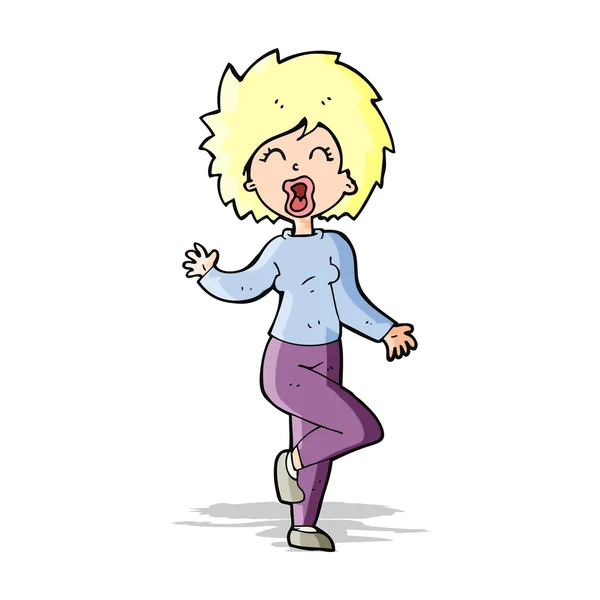 Cartoon vrouw dansen — Stockvector